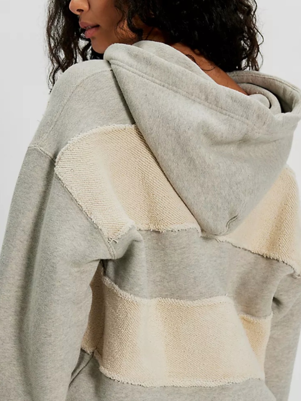 Free People CAMP CRUSH HOODIE in Heather Gray Combo !!!NWT!!!